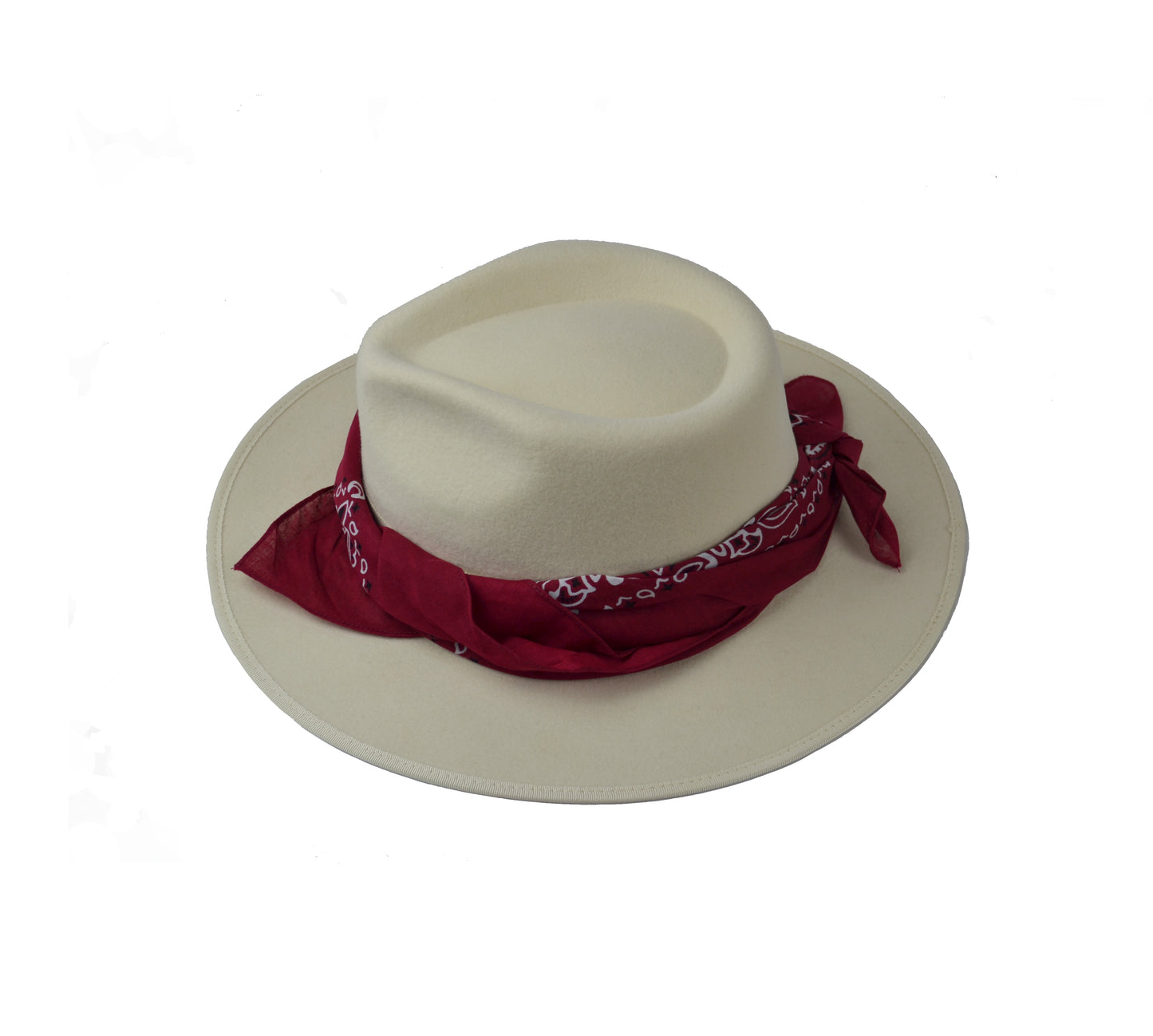 Cappello fedora  bianco grigio con fascia in seta rosa